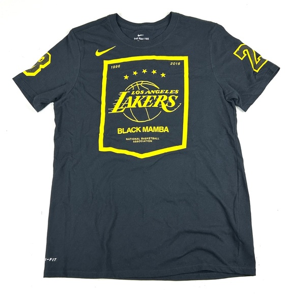 Kobe Bryant Nike Lakers #8 / #24 Memorial 1996-2016 Black T-Shirt Sz Medium - Picture 1 of 5